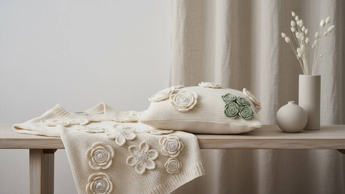 Flores de crochê para aplicar em roupas, acessórios e decoração cheios de amor!