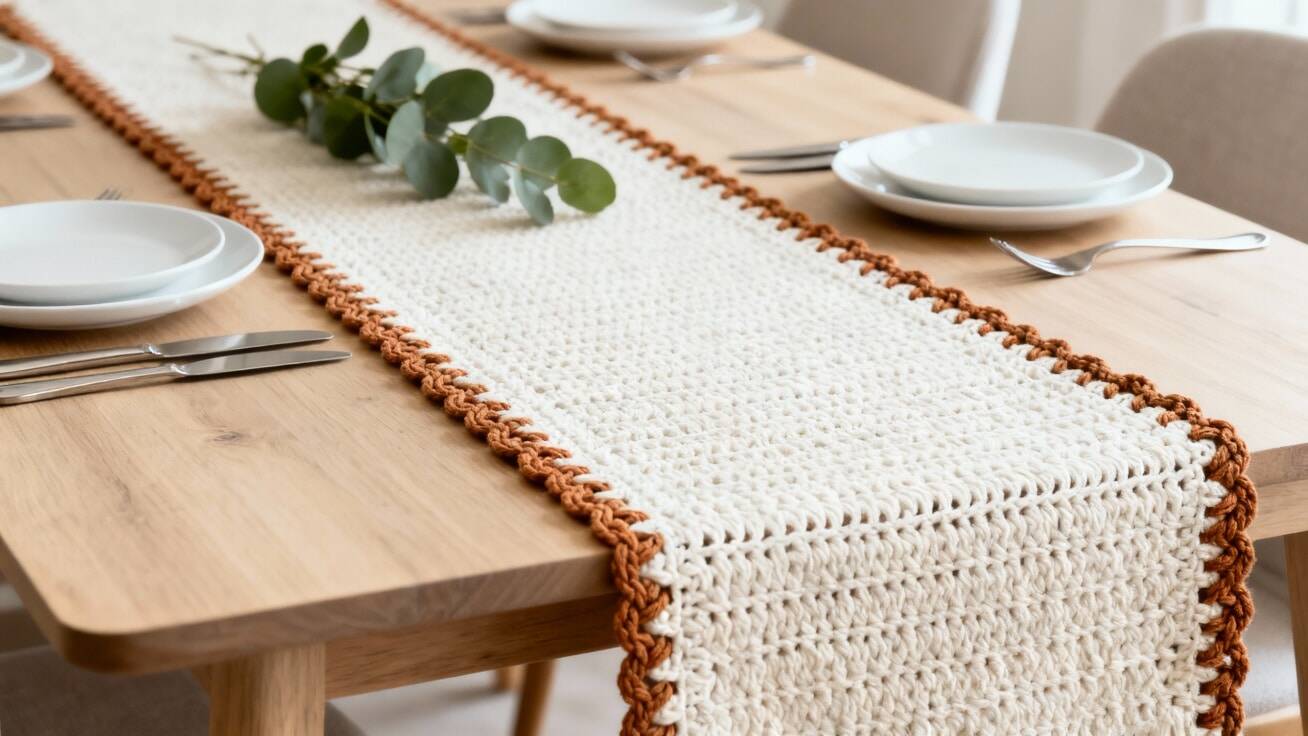 caminho de mesa em crochê de luxo