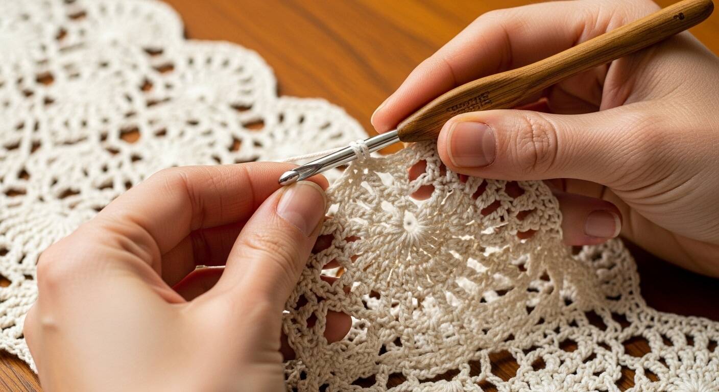 caminho de mesa em croche