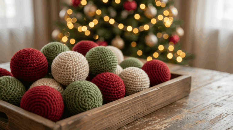 Deixe sua árvore de Natal mais charmosa com bolas de crochê fáceis de fazer em casa