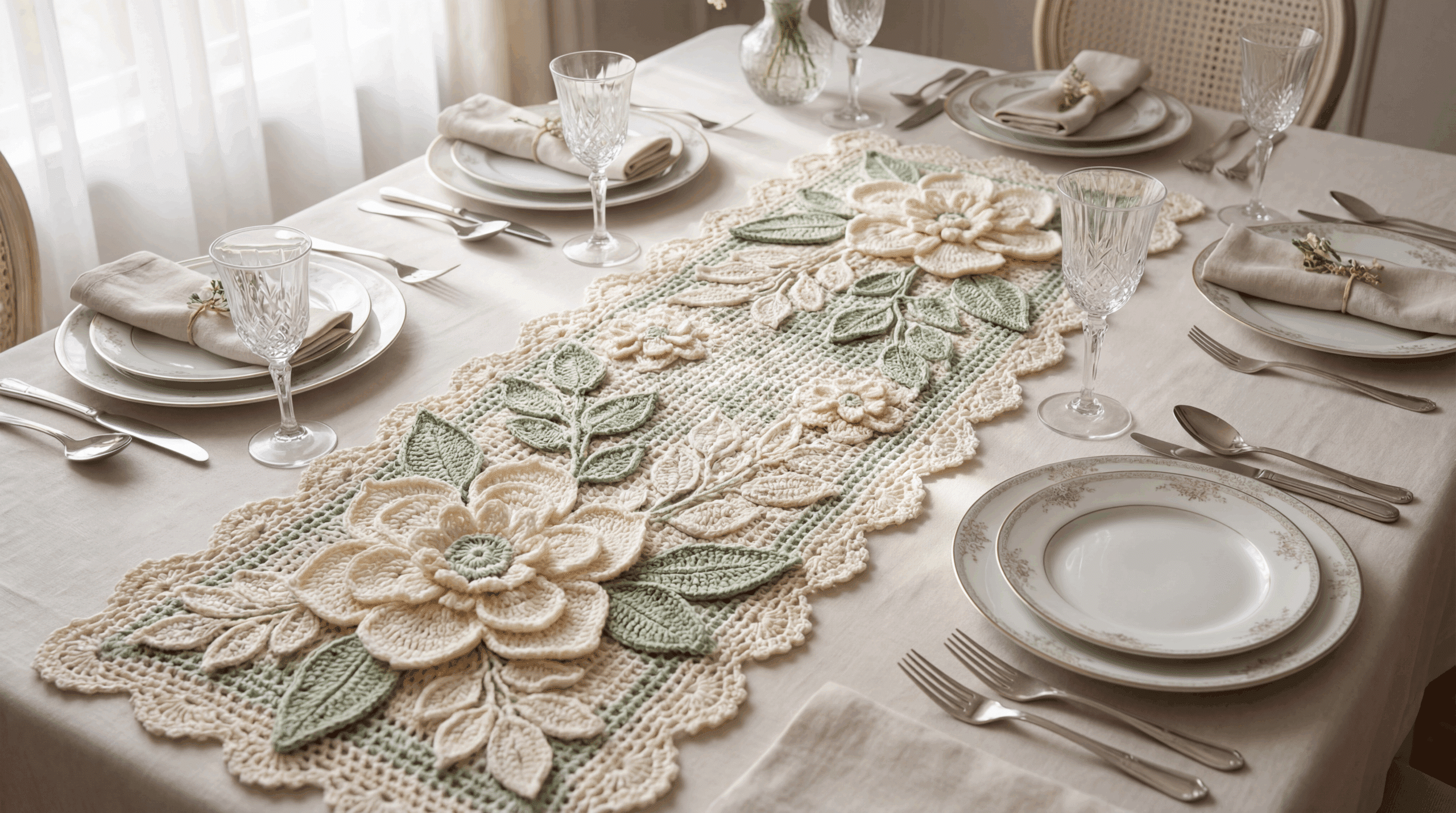 caminhos de mesa em croche