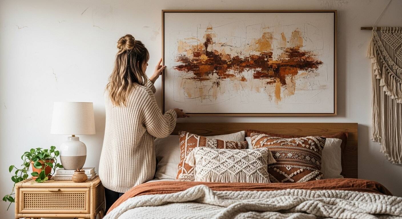 Quarto boho aconchegante