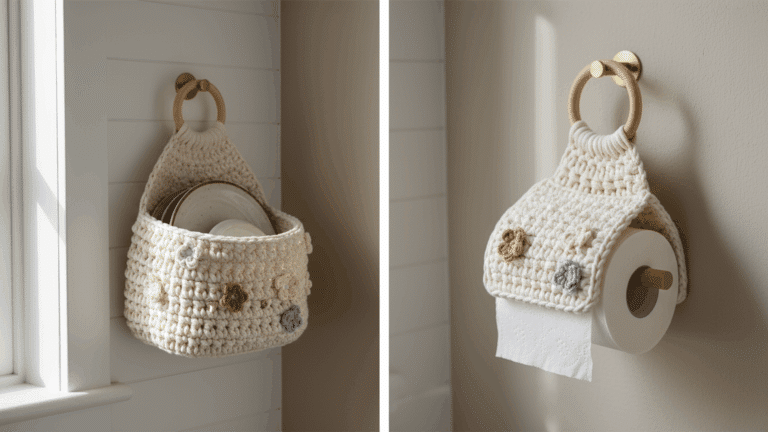 26 ideias de crochê criativo: porta panos e porta papel higiênico que adicionam charme!