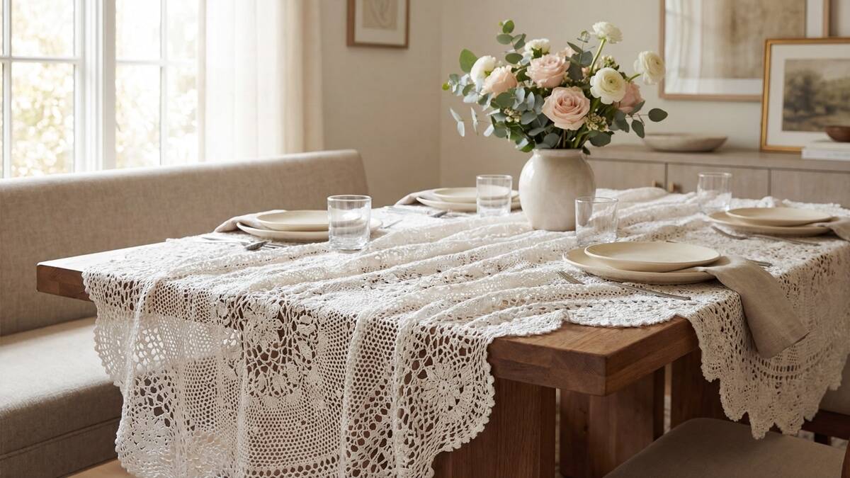 Toalhas de mesa em crochê elegantes para transformar sua decoração com facilidade