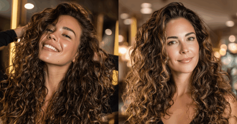 Mulheres com cabelo cacheado
