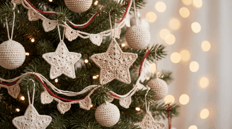 Os melhores pingentes de crochê para árvore de natal + gráficos