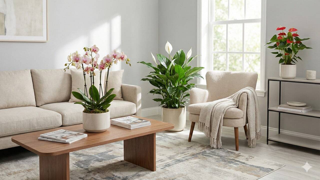 3 flores que não te dão trabalho enquanto decoram a sua sala