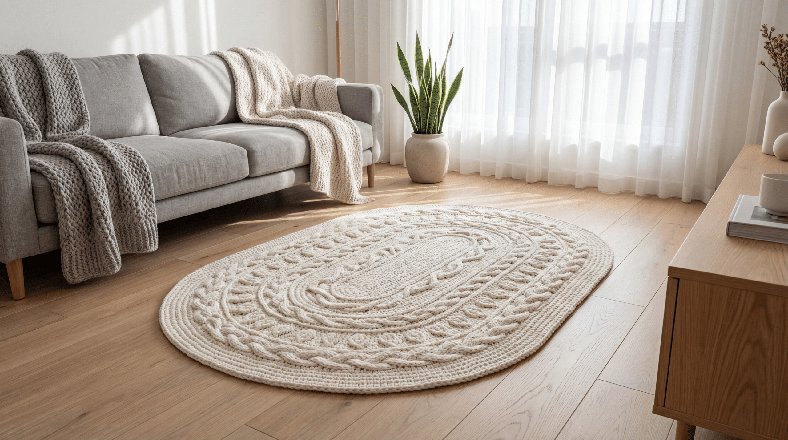 Tapete de crochê oval: o clássico que domina a decoração de interiores