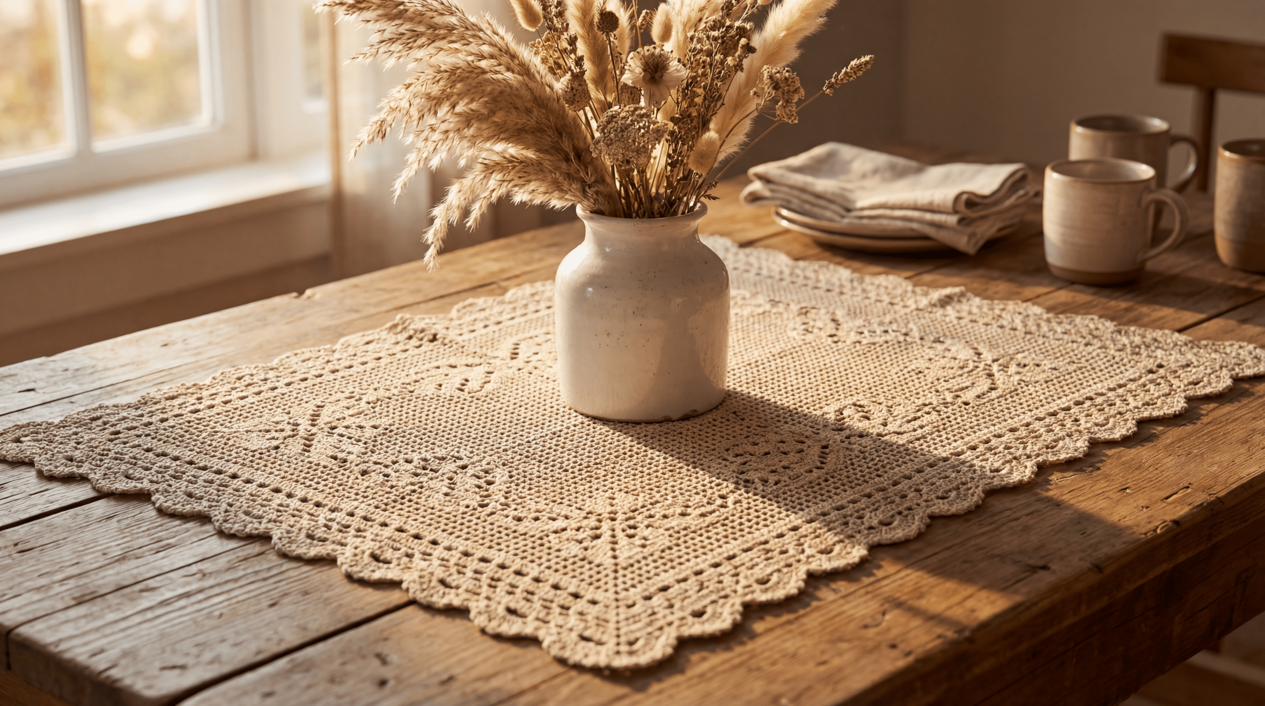Guia para fazer e usar caminhos de mesa artesanais de crochê