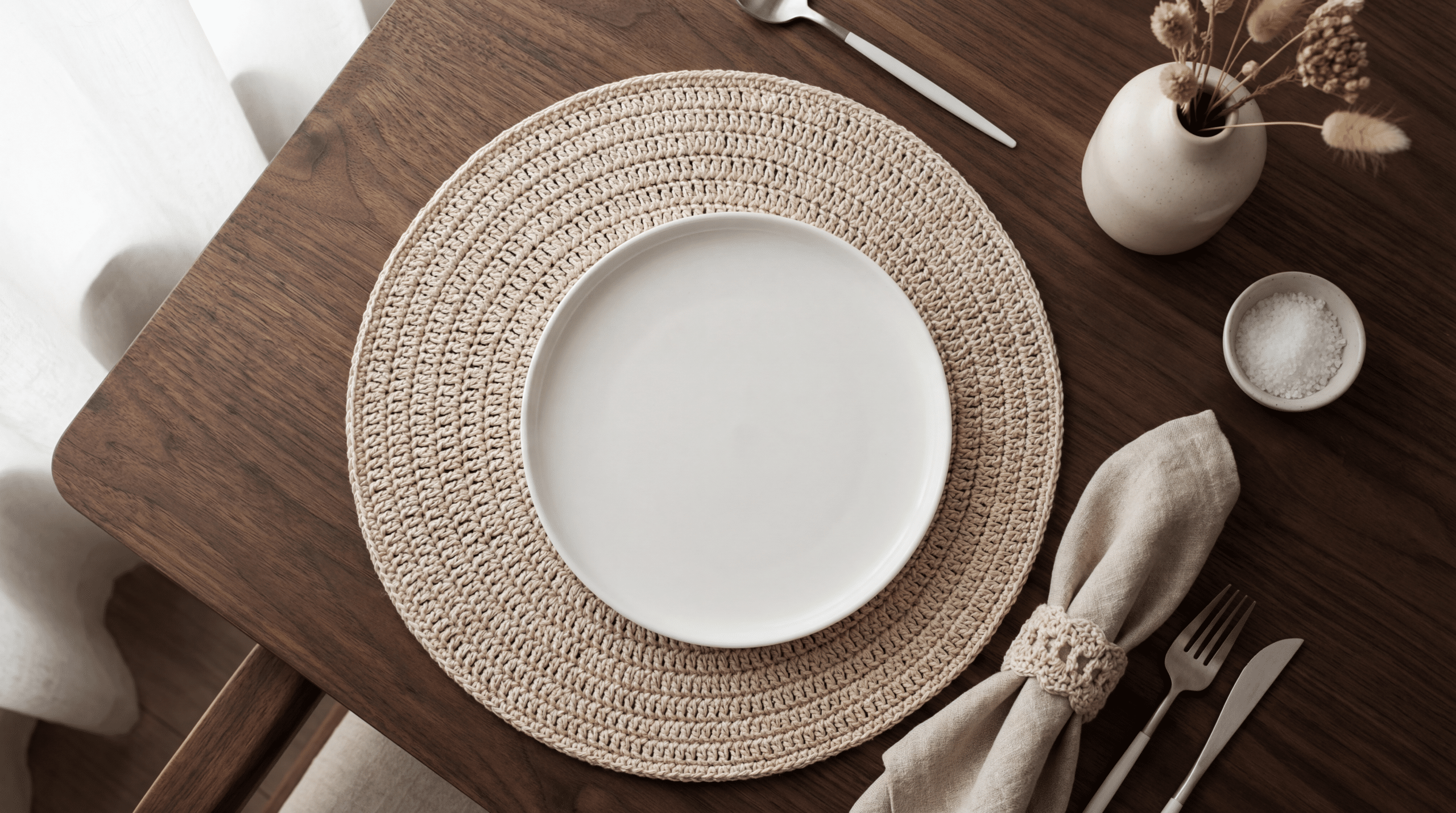 Crochê moderno na mesa posta: como usar peças artesanais para criar recepções elegantes