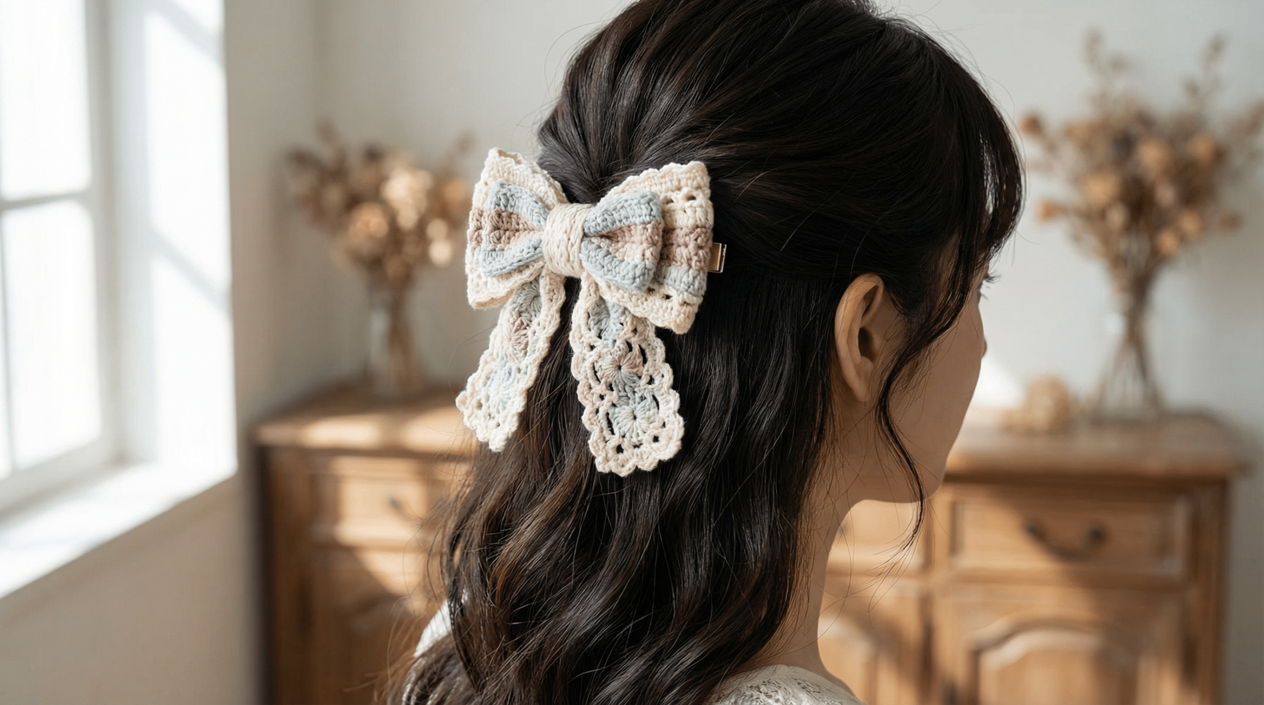 Laço de Crochê Hair Bow