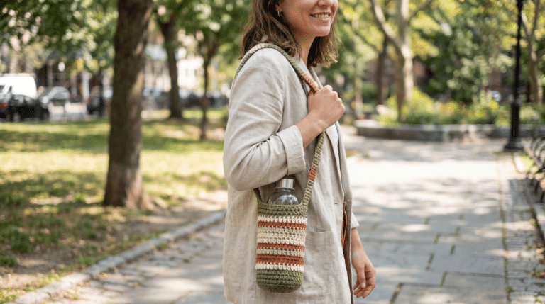 Suporte para garrafa em crochê: o acessório indispensável para manter a hidratação com estilo