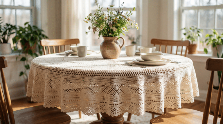 Toalha de mesa de crochê redonda: 10 modelos que trazem elegância para a sala de jantar
