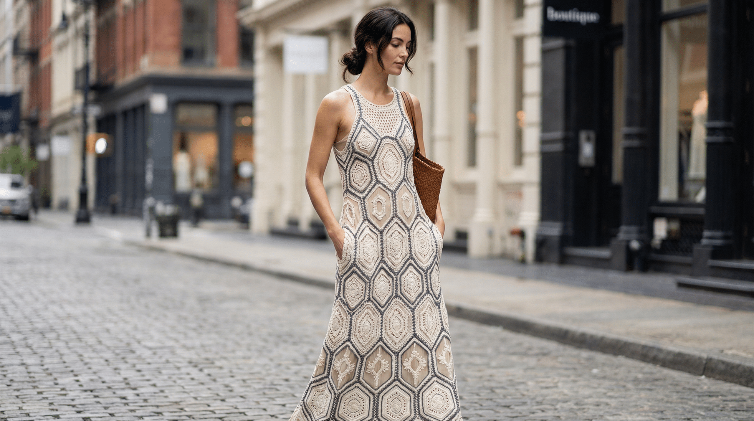 Vestido de Crochê Elegante