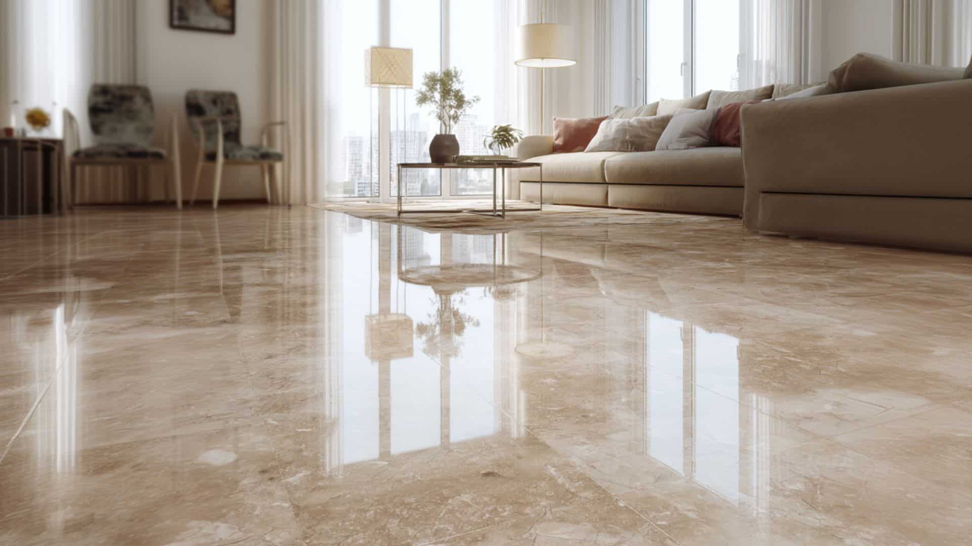 Piso porcelanato brilhando e sem machas