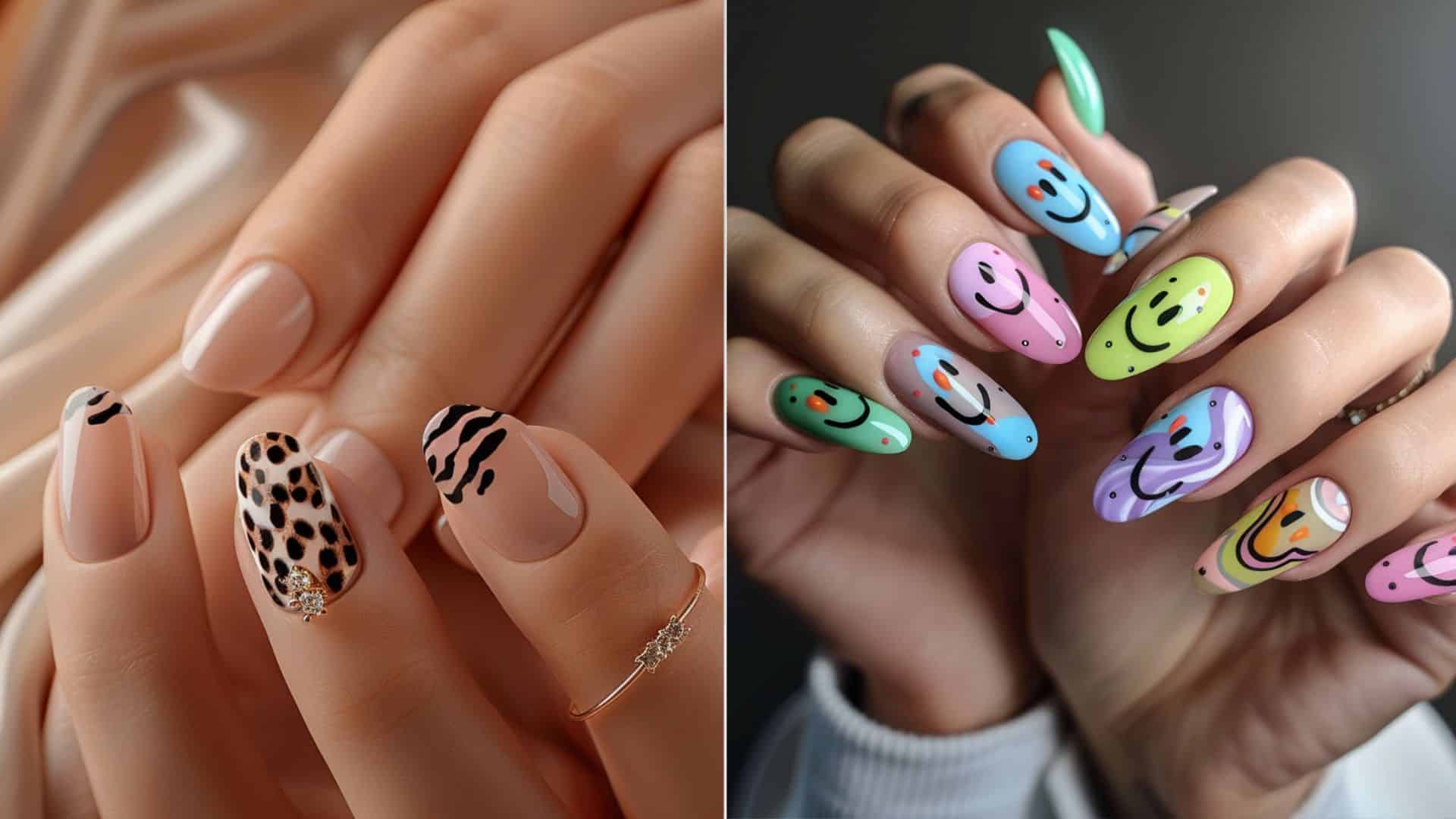 Unhas decoradas no estilo Y2K que é uma tendencia inspirada nos anos 2000