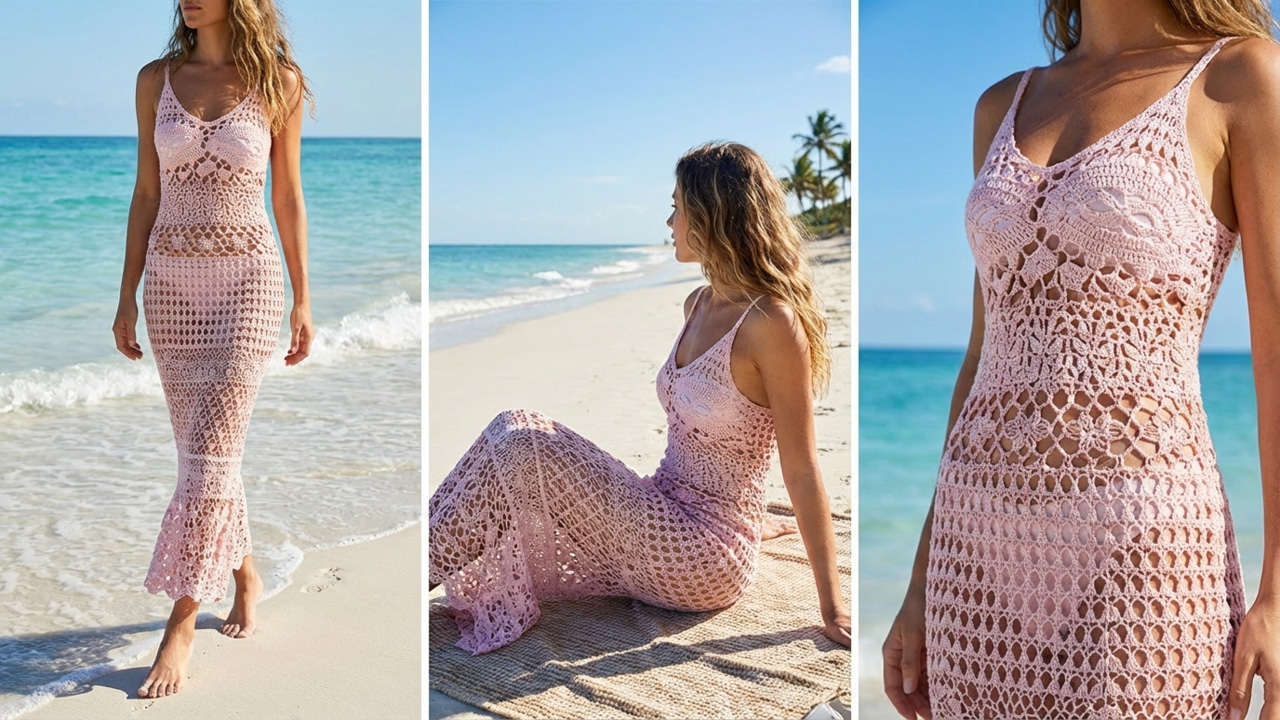 Saída de praia em crochê: passo a passo do modelo para um verão com muito estilo