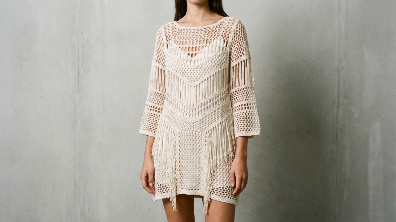 Vestido de crochê moderno com estilo e versatilidade para o dia a dia