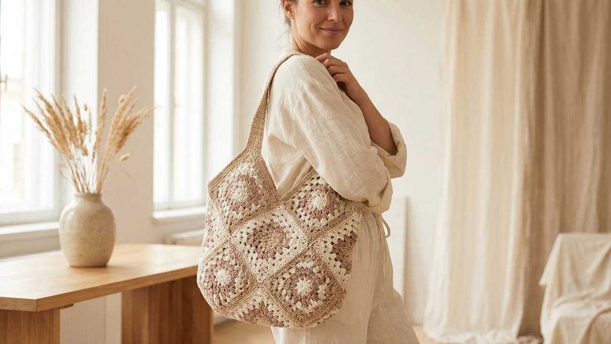 Os squares criam bolsas de crochê que encantam qualquer um!