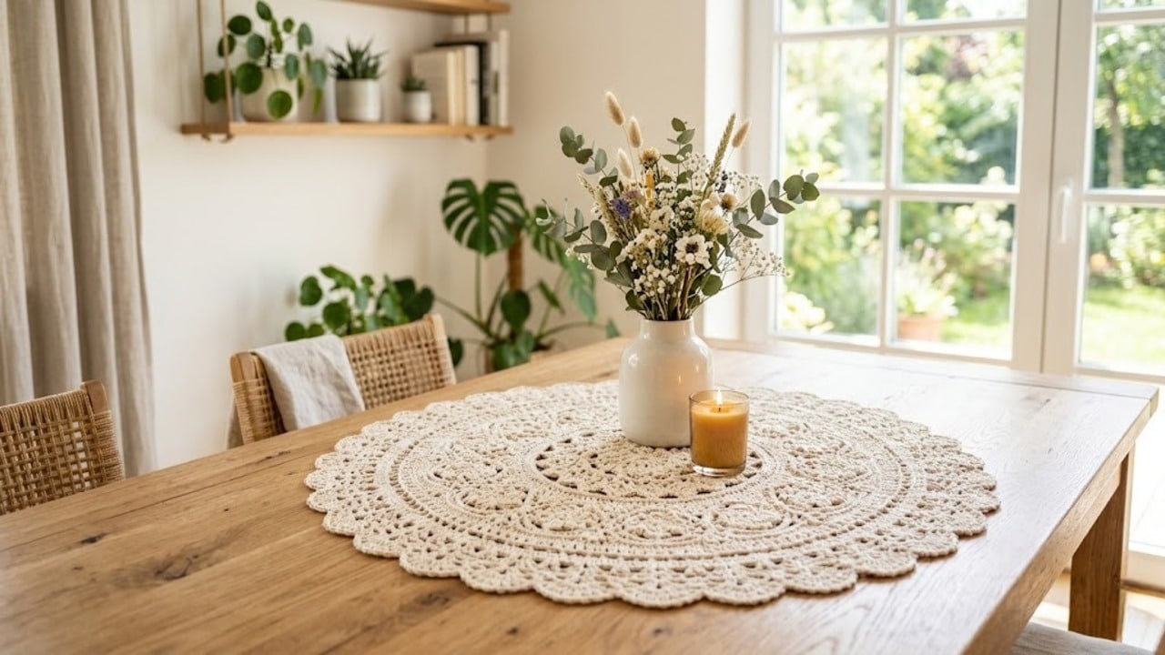 Centros de mesa em crochê para decorar sua casa no fim de ano