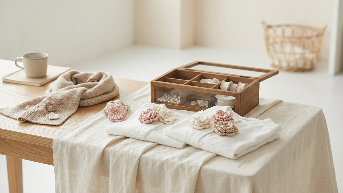 Aplique o encanto das flores de crochê para embelezar roupas e decorações