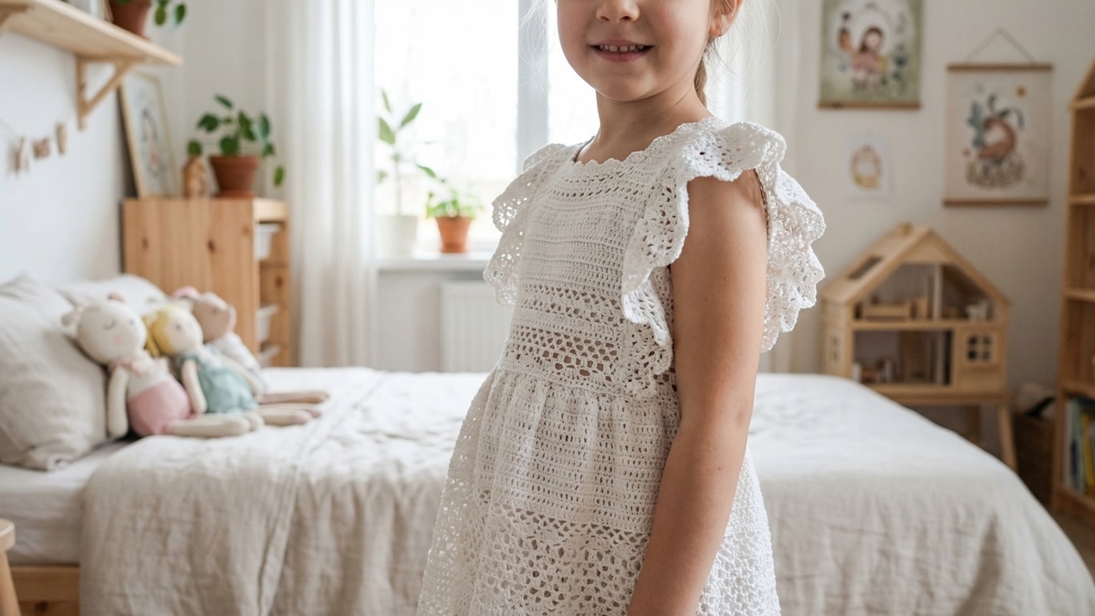 Deixe as suas meninas mais charmosas com esses vestidos de crochê infantil