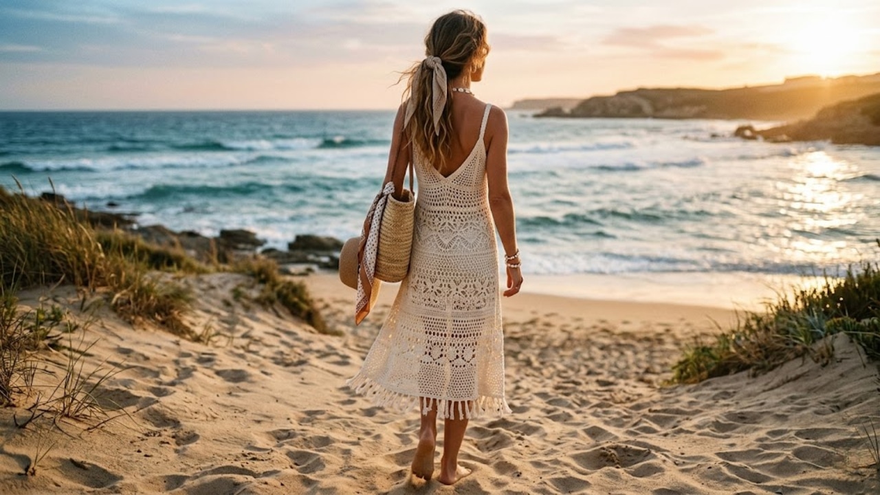 Inspirações de vestidos de crochê que garantem mais do que beleza no verão de 2026