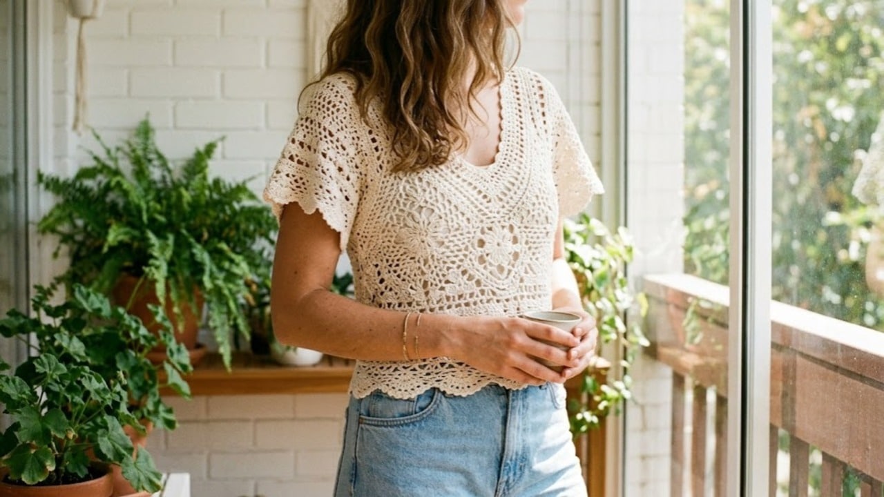 Blusas de crochê com gráficos para criar looks incríveis em 2026
