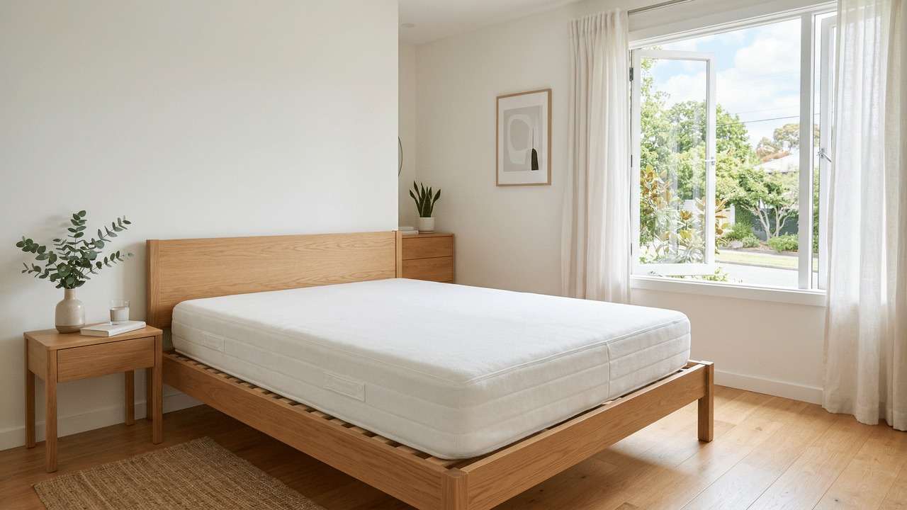 cama com colchão limpo