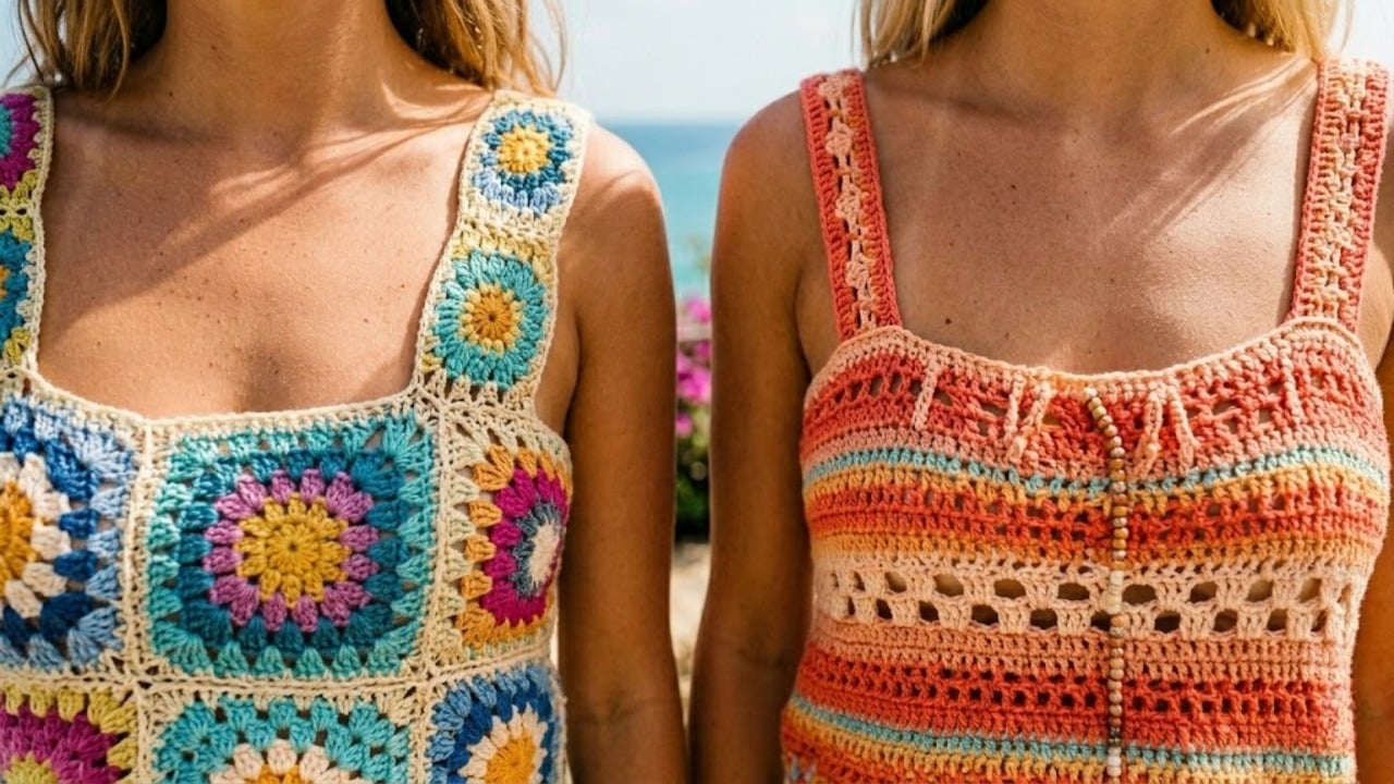 Blusas de crochê para o verão 2026: gráfico de modelos leves que garantem frescor