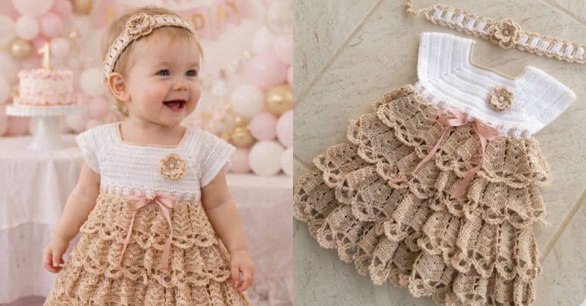 Vestidos de Crochê Infantil de luxo com gráfico que nunca saem de moda! Delicadeza e Charme para as Pequenas!