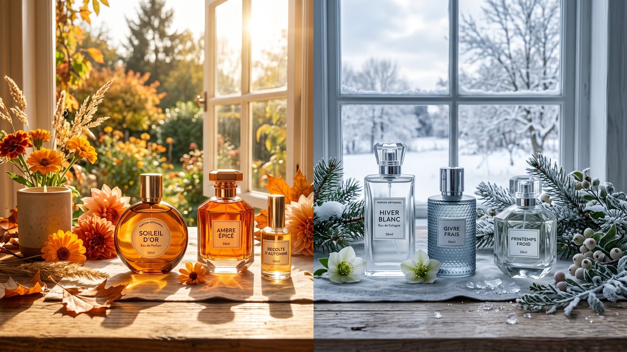 Comparação de perfumes de verão e de inverno