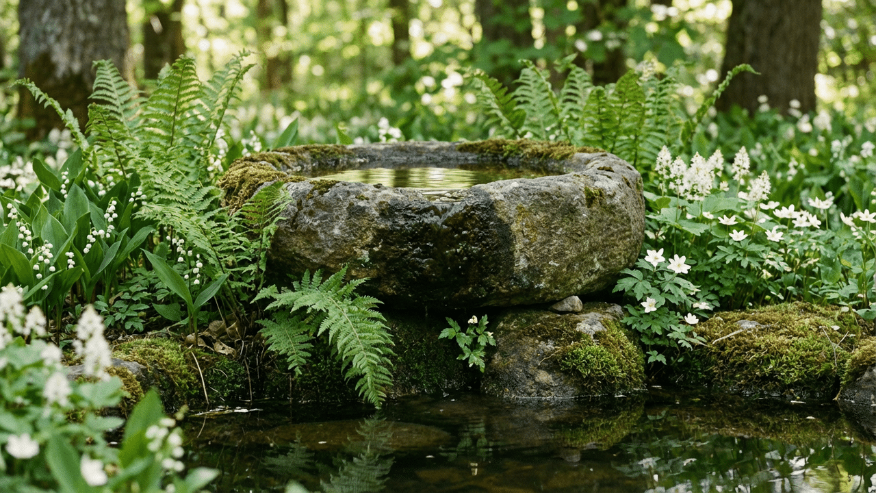 Jardim Fonte Água Serenidade 1280×720