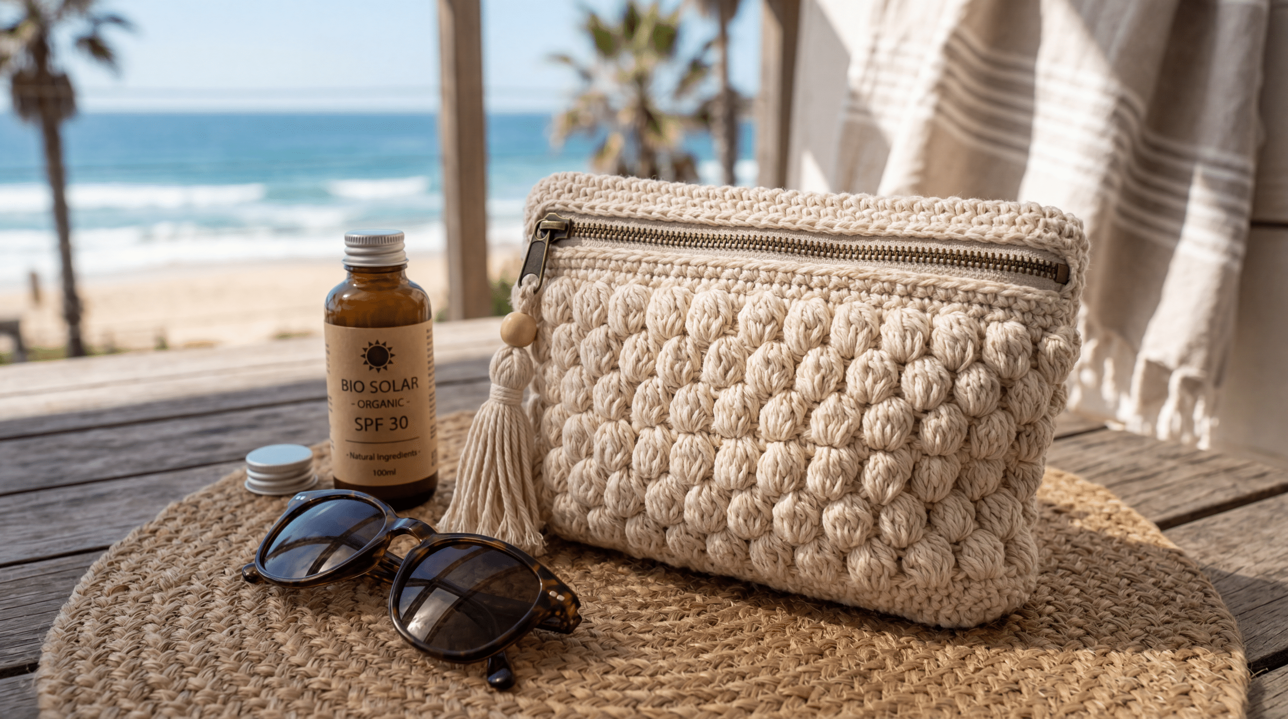 Necessaire Crochê Boho-Chic