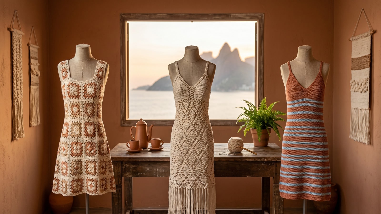 Vestidos de crochê de luxo