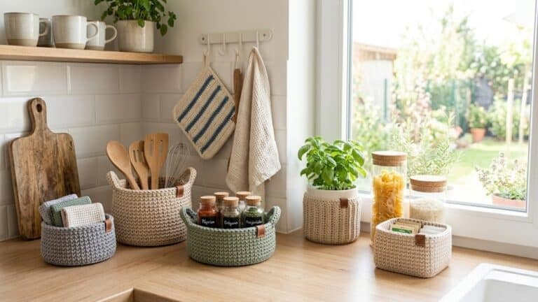 Peças de crochê para organizar ou decorar a cozinha com elegância em 2026