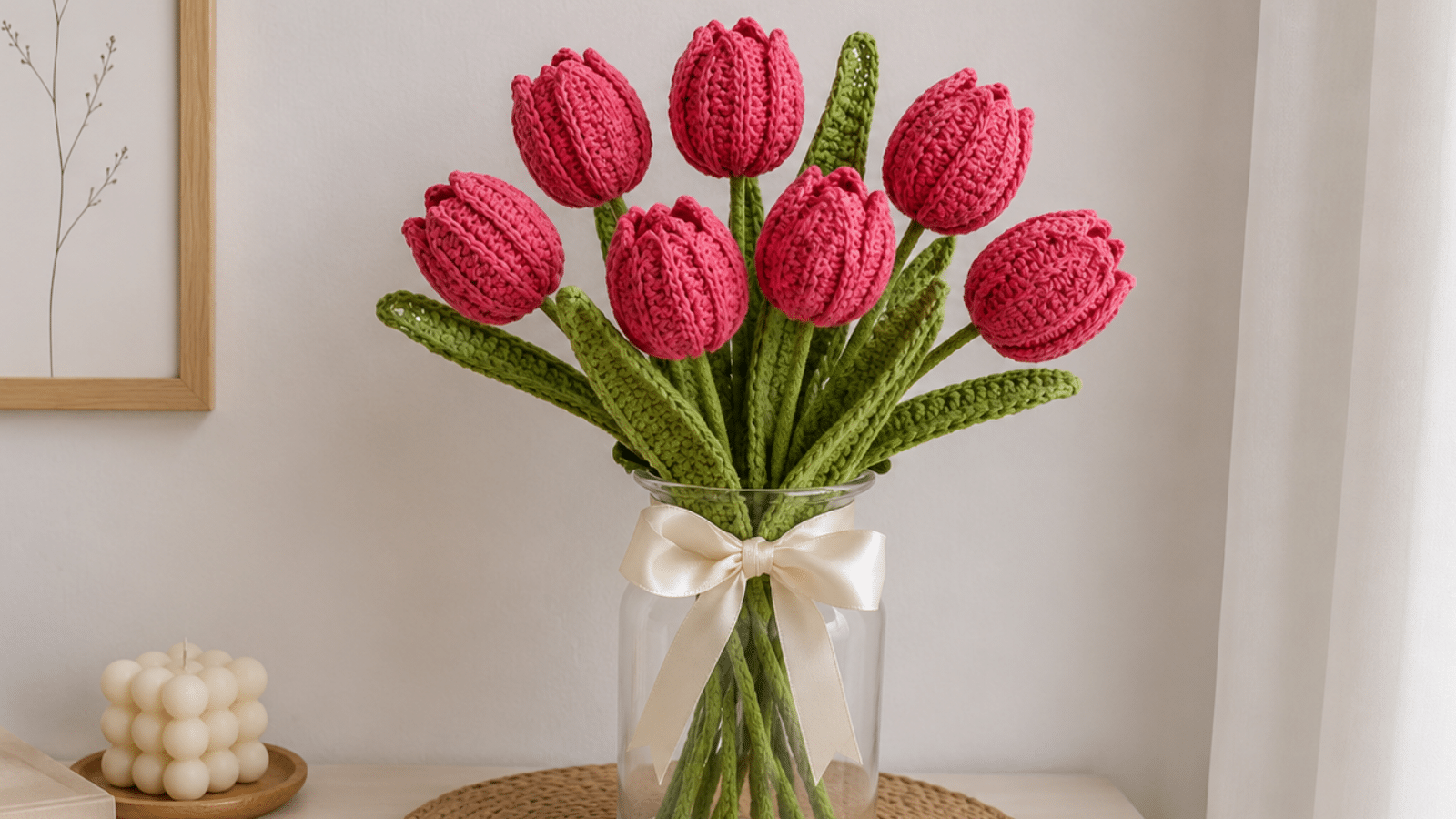 Tulipas em crochê: flores artesanais para decorar a casa com delicadeza, aprenda aqui