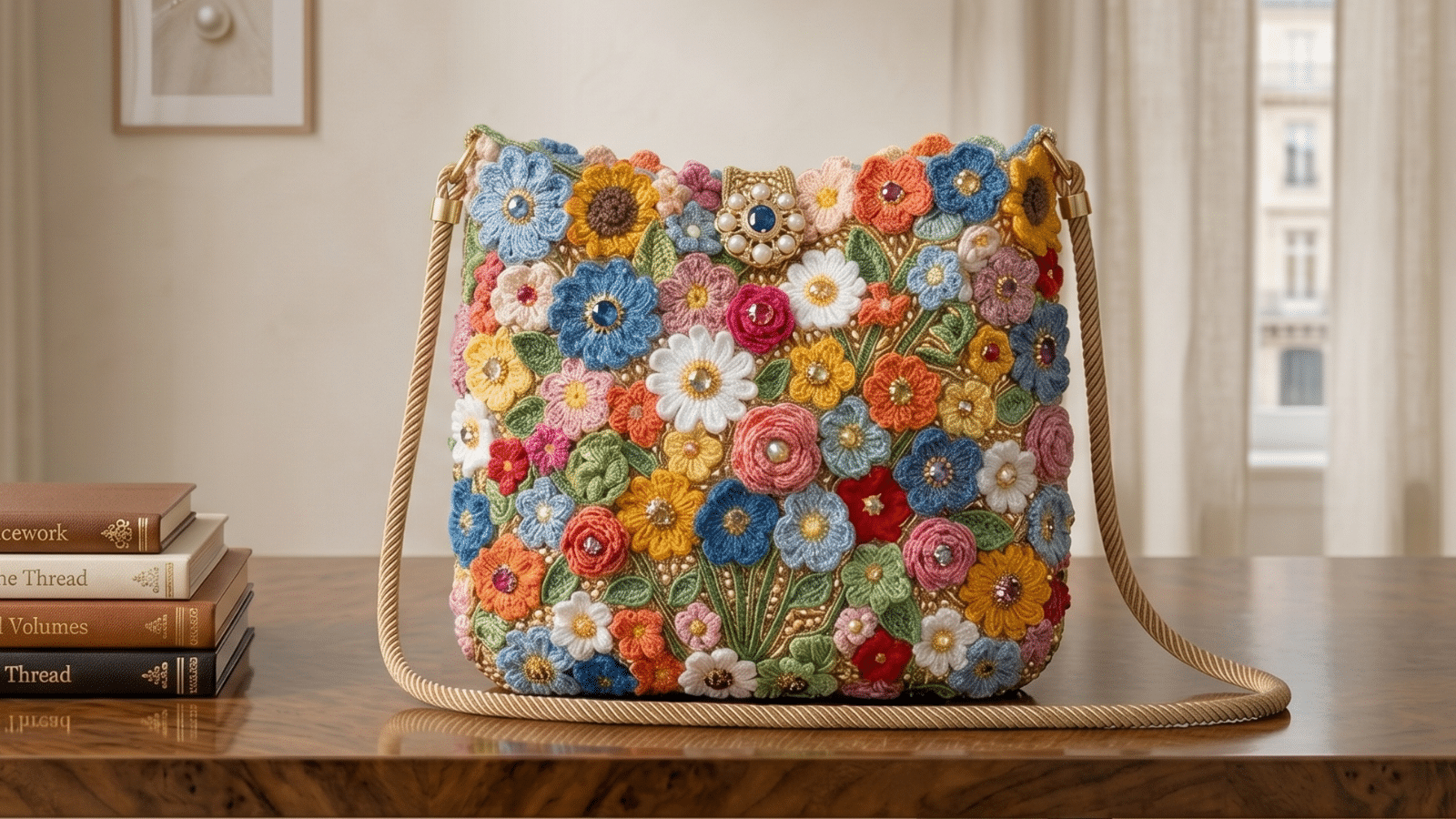 Bolsa flor de croche é a aposta para próxima temporada de 2026