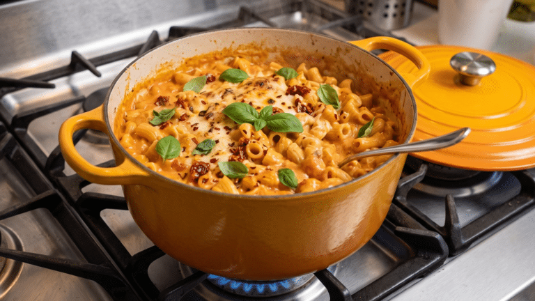Macarrão com tomate queijo e manjericão