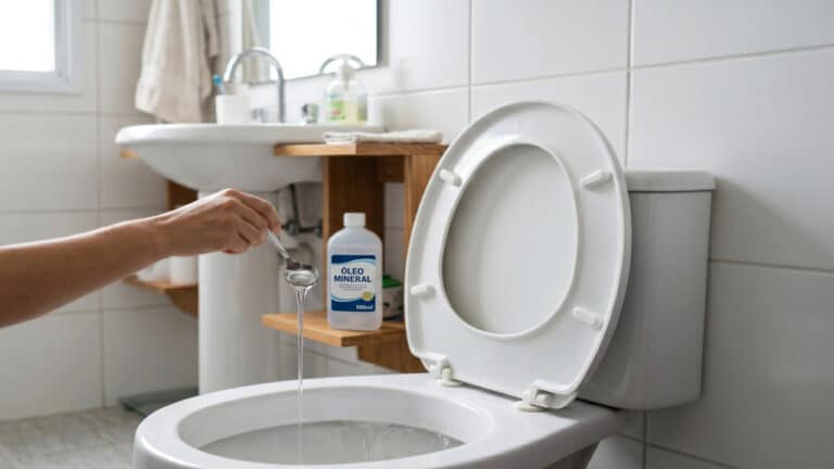 Óleo na limpeza de vaso sanitário