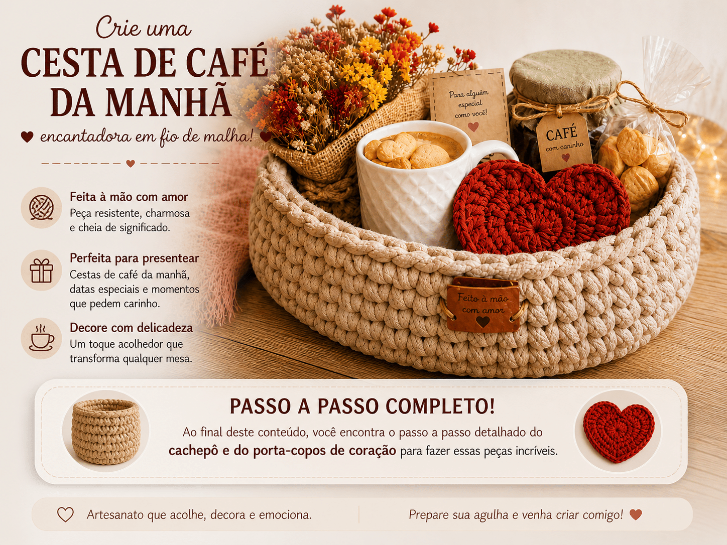 cesta passo a passo de croche com fio de malha Katia Ribeiro