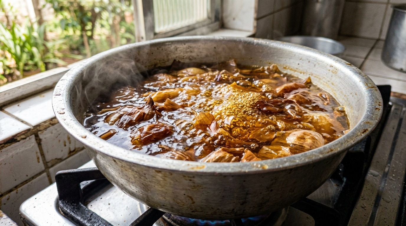 Ferva a casca de cebola que você joga fora e veja para que serve esse caldo dourado