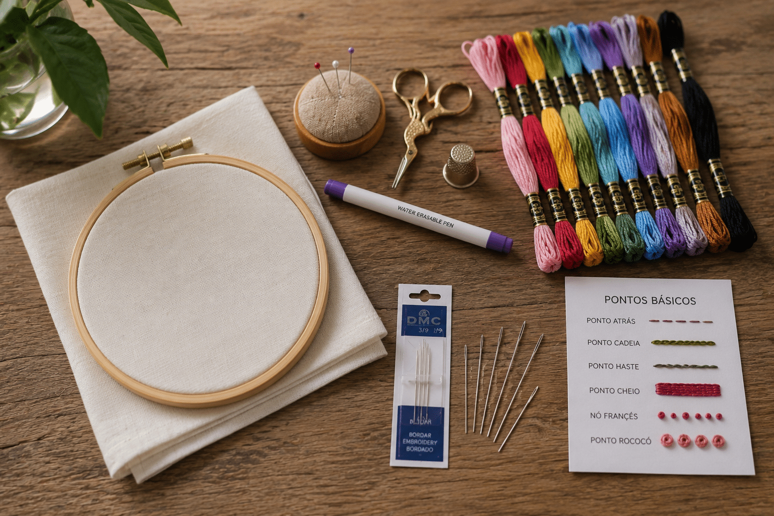 materiais para iniciantes no bordado