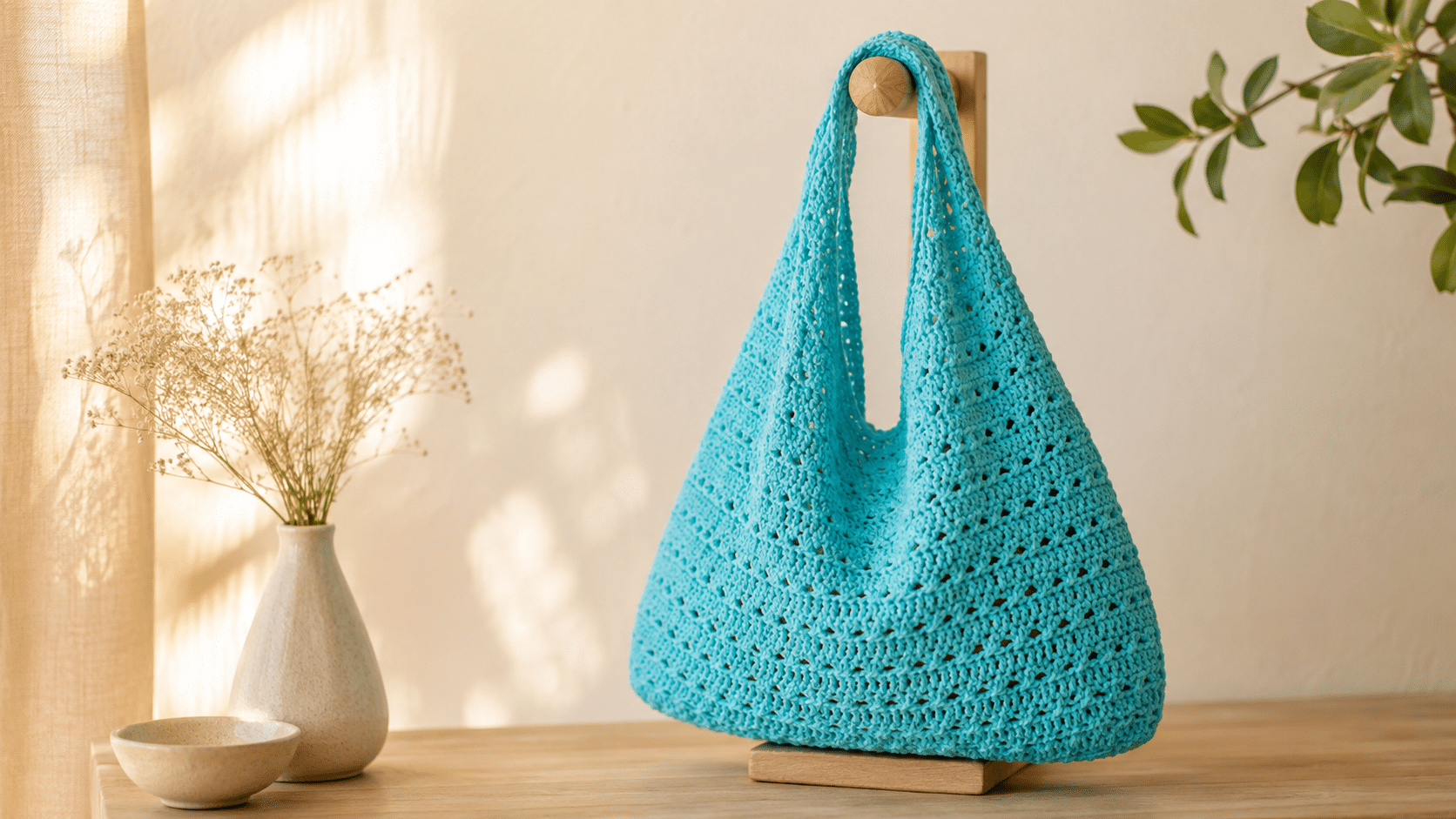 Bolsa em crochê Spott Palco combina brilho discreto e estrutura moderna