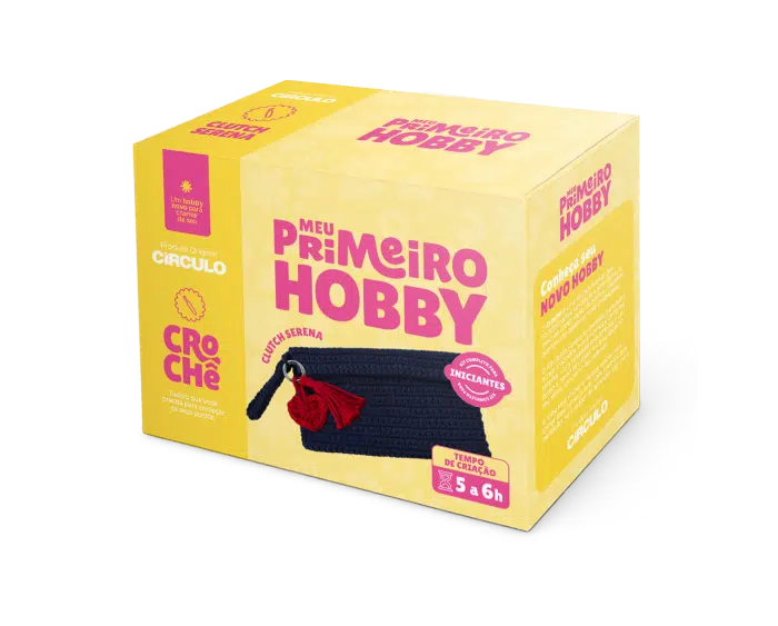 caixa com kit croche para iniciantes