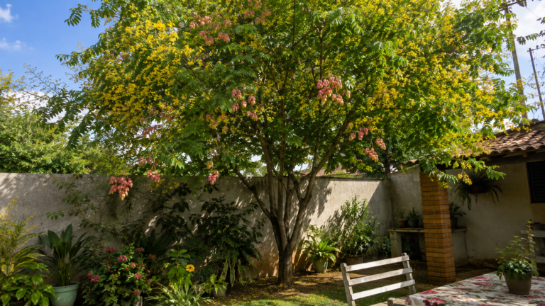 arvore da China no quintal de casa