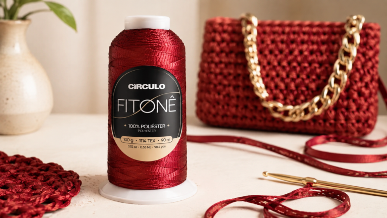 Fio Fitone Cor Carmim Reproducao Circulo