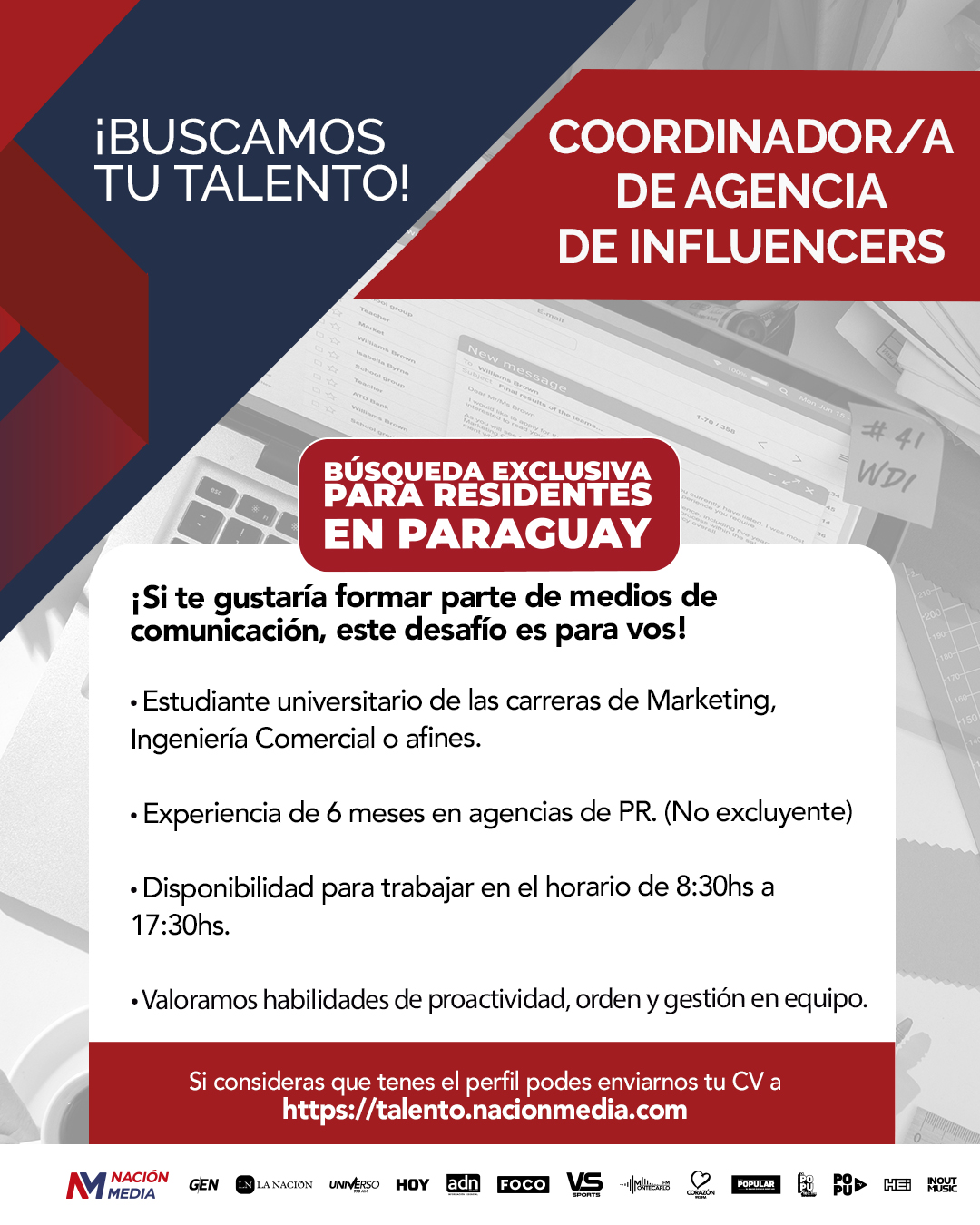 Flyer de Coordinador de Agencia de Influencers