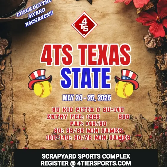 4TS Texas State~MVP~3 60 Min Seeded Pool Games into Double Elimination 75 Min Bracket Games