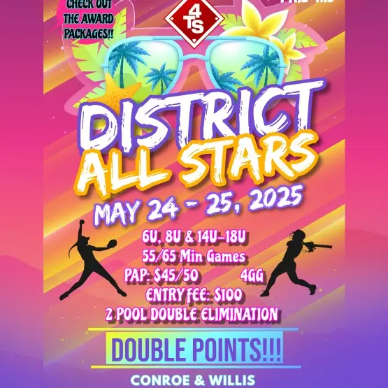 6u, 8u,  District All Stars~Double Point Event & MVP Award given at each Bracket Game